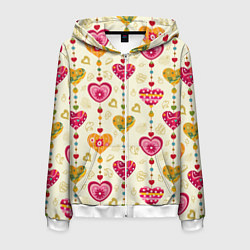 Мужская толстовка на молнии Сердечки подборка