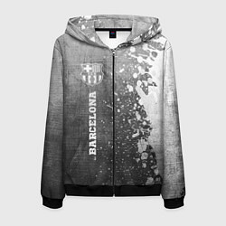 Толстовка 3D на молнии мужская Barcelona - grey gradient по-вертикали, цвет: 3D-черный