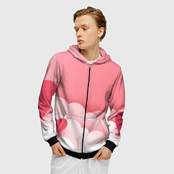 Толстовка 3D на молнии мужская Облака любви, цвет: 3D-черный — фото 2