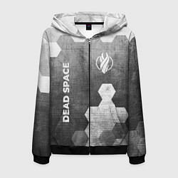 Толстовка 3D на молнии мужская Dead Space - grey gradient вертикально, цвет: 3D-черный