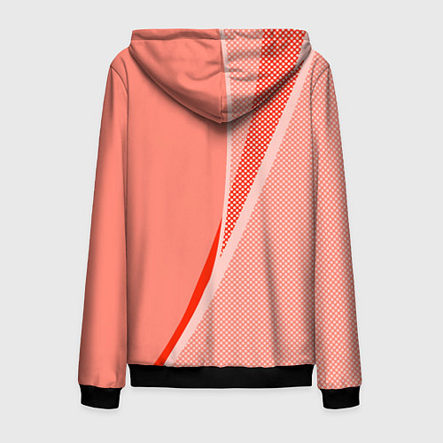 Мужская толстовка на молнии Sport персиковый с полосой / 3D-Черный – фото 2