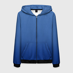 Мужская толстовка на молнии Сине-голубой текстурированный градиент