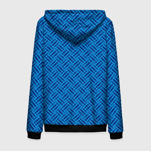 Мужская толстовка на молнии Сине-голубой текстурированный / 3D-Черный – фото 2