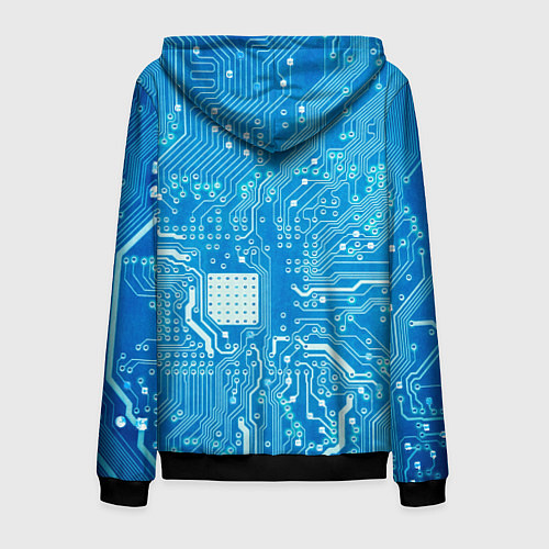 Мужская толстовка на молнии Системная плата / 3D-Черный – фото 2