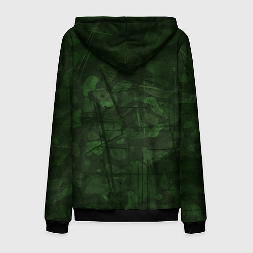 Мужская толстовка на молнии Абстракция - strange camouflage / 3D-Черный – фото 2