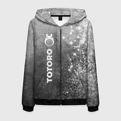 Мужская толстовка на молнии Totoro - grey gradient по-вертикали
