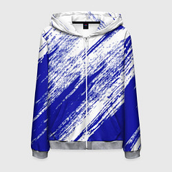 Толстовка 3D на молнии мужская The color is white and blue, цвет: 3D-меланж