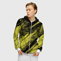 Толстовка 3D на молнии мужская The color is black and yellow, цвет: 3D-белый — фото 2