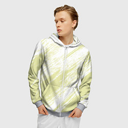 Толстовка 3D на молнии мужская The color is white and yellow, цвет: 3D-меланж — фото 2