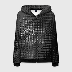 Толстовка 3D на молнии мужская Тёмный чёрно-серый абстарктный, цвет: 3D-черный