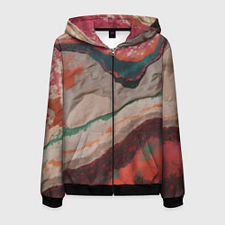 Мужская толстовка на молнии Абстракция из бумаги и краски