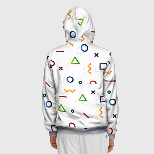 Мужская толстовка на молнии Геометрический хаос / 3D-Меланж – фото 4