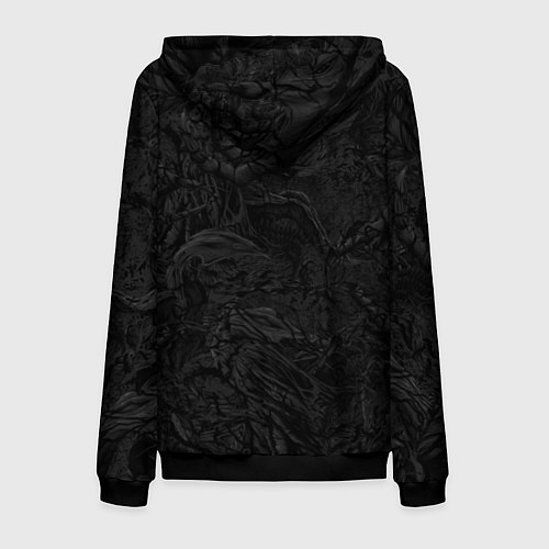 Мужская толстовка на молнии Знак венома с текстурой симбиота / 3D-Черный – фото 2