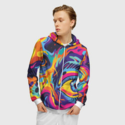 Толстовка 3D на молнии мужская Глаза вселенной, цвет: 3D-белый — фото 2