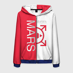 Толстовка 3D на молнии мужская 30 Seconds to Mars poster, цвет: 3D-синий