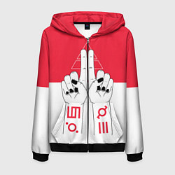 Толстовка 3D на молнии мужская 30 Seconds to Mars poster, цвет: 3D-черный