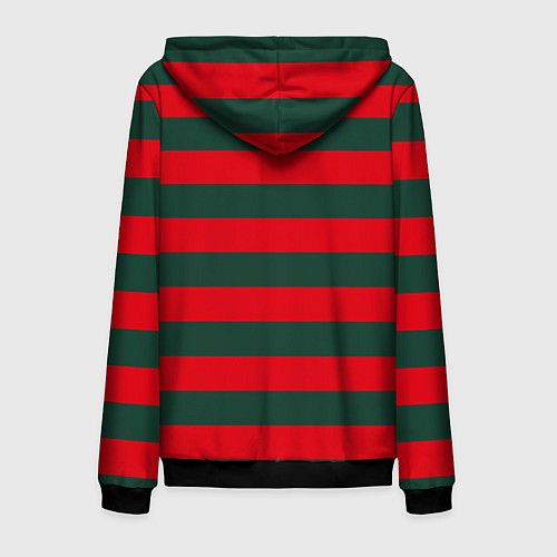 Мужская толстовка на молнии Полосы Фредди Крюгера / 3D-Черный – фото 2