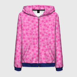 Мужская толстовка на молнии Малиново розовые пузыри и горохи