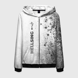 Мужская толстовка на молнии Hellsing - white gradient по-вертикали