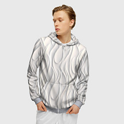 Толстовка 3D на молнии мужская Рельефный узор, цвет: 3D-меланж — фото 2