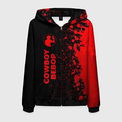 Толстовка 3D на молнии мужская Cowboy Bebop - red gradient по-вертикали, цвет: 3D-черный