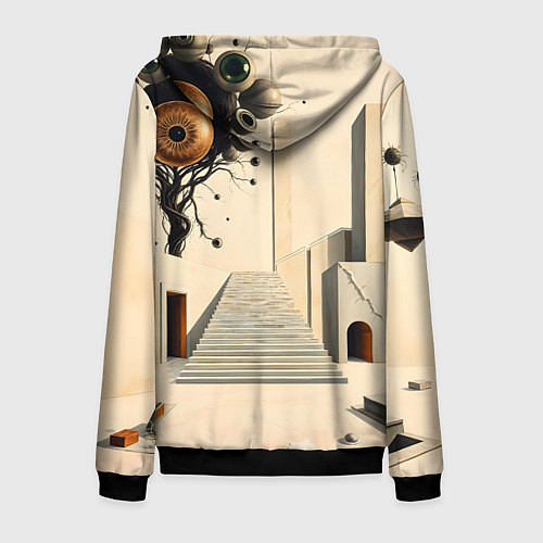 Мужская толстовка на молнии Архитектурный сюр / 3D-Черный – фото 2