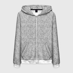 Толстовка 3D на молнии мужская Текстура в тонкую полоску серый, цвет: 3D-белый