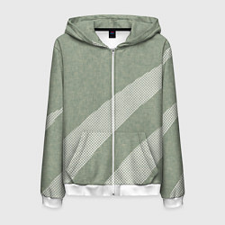 Мужская толстовка на молнии Светлый серо-зелёный абстрактный