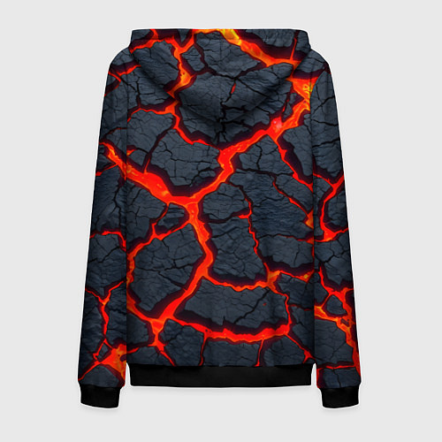 Мужская толстовка на молнии Текущая в породе лава / 3D-Черный – фото 2