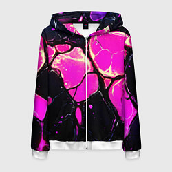 Толстовка 3D на молнии мужская Розовые пятна в текстуре, цвет: 3D-белый