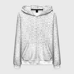 Толстовка 3D на молнии мужская Белый с абстрактным узором, цвет: 3D-белый