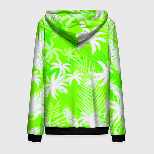 Мужская толстовка на молнии Кислотные тропики / 3D-Черный – фото 2