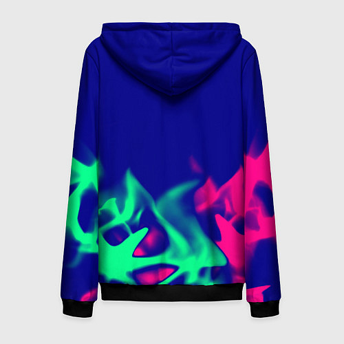 Мужская толстовка на молнии Nirvana fire neon / 3D-Черный – фото 2