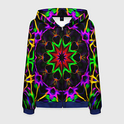 Мужская толстовка на молнии Неоновая геометрия узоры