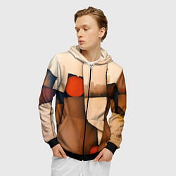 Толстовка 3D на молнии мужская Фрагментированная композиция, цвет: 3D-черный — фото 2