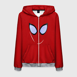 Толстовка 3D на молнии мужская Человек паук глаза питера, цвет: 3D-меланж