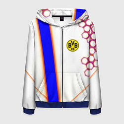 Толстовка 3D на молнии мужская Borussia geometry sport, цвет: 3D-синий