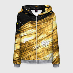 Толстовка 3D на молнии мужская Золотой текстурный фон, цвет: 3D-меланж