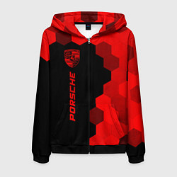 Мужская толстовка на молнии Porsche - red gradient по-вертикали