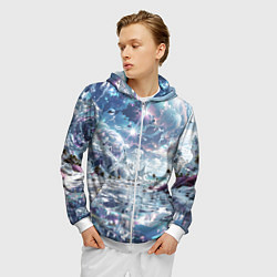 Толстовка 3D на молнии мужская Фантастическая неизвестная планета, цвет: 3D-белый — фото 2