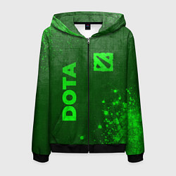 Толстовка 3D на молнии мужская Dota - green gradient вертикально, цвет: 3D-черный