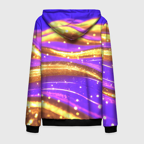 Мужская толстовка на молнии Блестящая волнистая текстура / 3D-Черный – фото 2