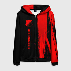 Мужская толстовка на молнии Hoffenheim - red gradient по-вертикали