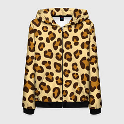 Мужская толстовка на молнии Паттерн с пятнами леопарда