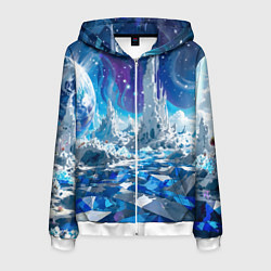 Мужская толстовка на молнии Космический фантастический пейзаж