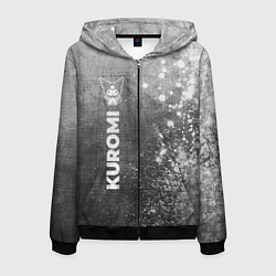 Мужская толстовка на молнии Kuromi - grey gradient по-вертикали