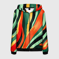 Мужская толстовка на молнии Тропическая жаркая абстракция