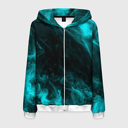 Толстовка 3D на молнии мужская Neon smoke, цвет: 3D-белый