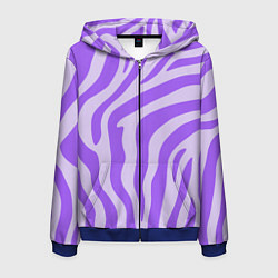 Мужская толстовка на молнии Лавандовый тигровый паттерн