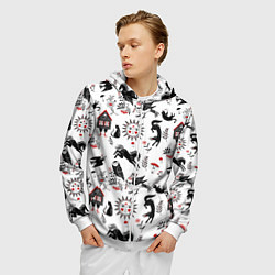 Толстовка 3D на молнии мужская Русские сказки, цвет: 3D-белый — фото 2